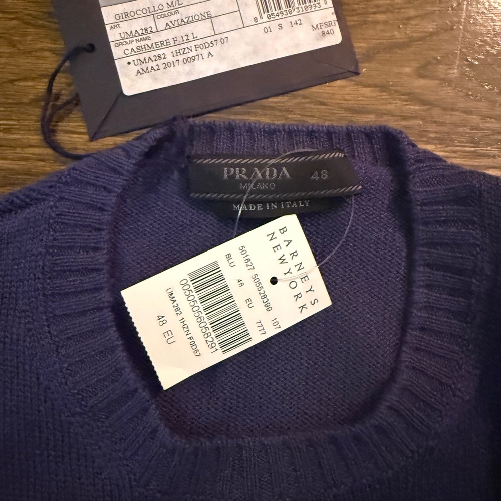 Prada Men's Deep Blue Crewneck Sweater